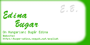 edina bugar business card