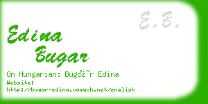 edina bugar business card